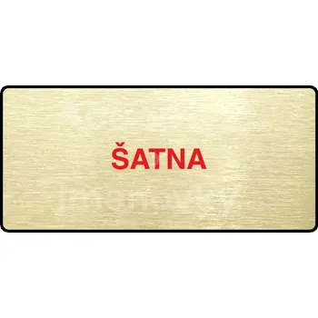 Značení Zlatý&nbsp;piktogram "ŠATNA" s červeným textem a rámečkem&nbsp;-