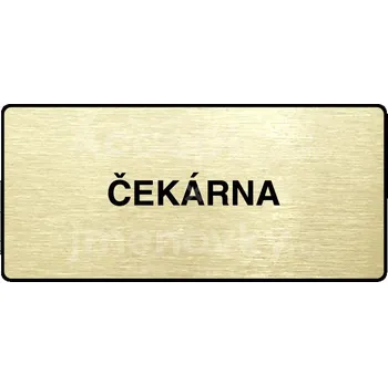 Značení Zlatý piktogram "ČEKÁRNA" s černým&nbsp;textem a rámečkem&nbsp;-