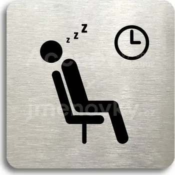 Značení Stříbrný piktogram "čekárna VIII" s černým textem bez rámečku -