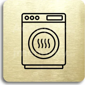 Značení Zlatý piktogram "sušárna III" s černým textem bez rámečku -