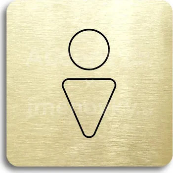 Informační tabulka Zlatý piktogram "WC muži III" s černým&nbsp;textem bez rámečku&nbsp;-