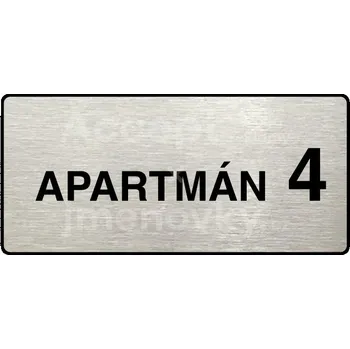 Značení Stříbrný piktogram "APARTMÁN 4 II" s černým&nbsp;textem a rámečkem&nbsp;-