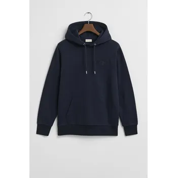 Pánské oblečení MIKINA GANT REG TONAL SHIELD HOODIE EVENING BLUE