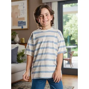 Chlapecké tričko Sinsay - Bavlněné tričko s pruhy - šedá - 985FZ-09X - 985FZ-09X-164