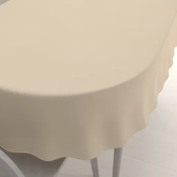 ubrus Dekorační oválný ubrus BKS-407 Krémově béžový 100x140 cm