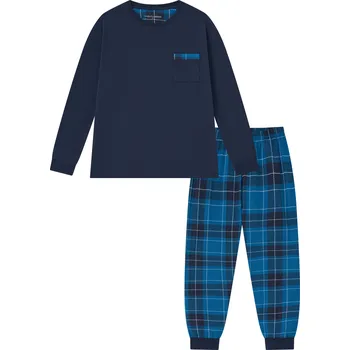 Pánské pyžamo Pánské pyžamo - Wolf S2576, tmavě modrá Barva: Modrá tmavě, Velikost: 3XL