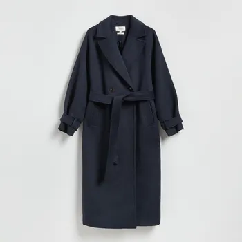 Reserved - Kabát ze směsi vlny - tmavomodrá - 480GX-59M - 480GX-59M-XS