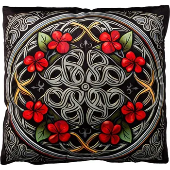 Povlak na polštářek Povlak na polštář 40x40 na zip velur - Květinová kompozice