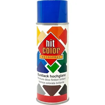 Barva ve spreji HITCOLOR Univerzální lak RAL 5010 Modrá Lesk Sprej 400ML