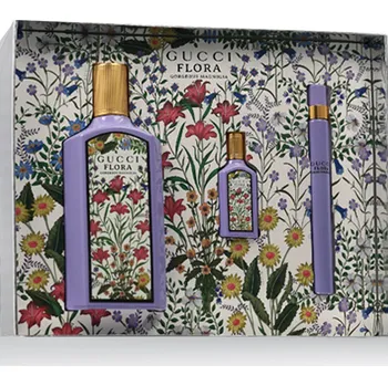 Kosmetická sada Gucci Flora Gorgeous Magnolia EDP 100 ml + EDP MINI 10 ml + EDP MINI 5 ml W varianta Silver Cover