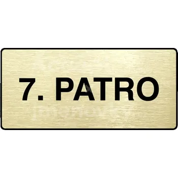 Značení Zlatý piktogram "7. PATRO" s černým&nbsp;textem a rámečkem&nbsp;-