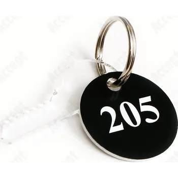 Klíčenka plastová kulatá (Ø 35 mm) - černobílá