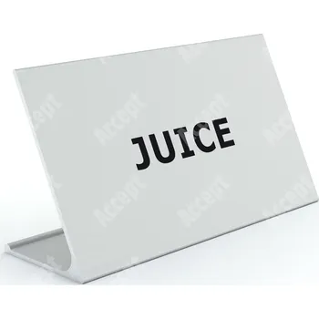 Jmenovka na stůl Informační stojánek D-62 "JUICE" - stříbrná