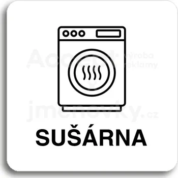 Informační tabulka Bílý piktogram "sušárna II" s černým textem bez rámečku&nbsp;-