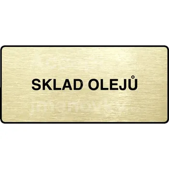 Značení Zlatý piktogram "SKLAD OLEJŮ" s černým&nbsp;textem a rámečkem&nbsp;-