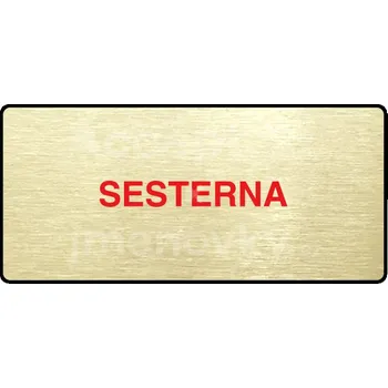 Značení Zlatý&nbsp;piktogram "SESTERNA" s červeným textem a rámečkem&nbsp;-