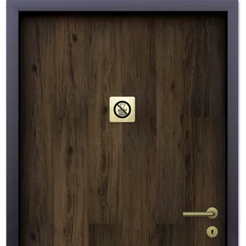 Informační tabulka Zlatý piktogram "zákaz sušení prádla" s černým textem bez rámečku - 80 x 80 mm