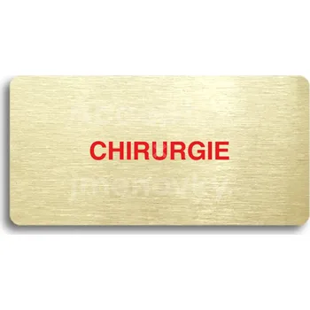 Značení Zlatý piktogram "CHIRURGIE" s červeným textem bez rámečku -