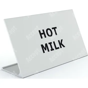 Jmenovka na stůl Informační stojánek D-62 "HOT MILK" - stříbrná