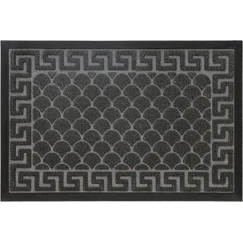 VENKOVNÍ ČISTICÍ ZÓNA PŘED DVEŘE 45x75 ŠEDÁ GUMOVÁ ROHOŽKA VELKÁ 3D