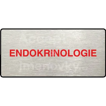 Značení Stříbrný&nbsp;piktogram "ENDOKRINOLOGIE" s červeným textem a rámečkem&nbsp;-