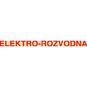 Informační tabulka Zlatý&nbsp;piktogram "ELEKTRO-ROZVODNA" s červeným textem bez rámečku&nbsp;-