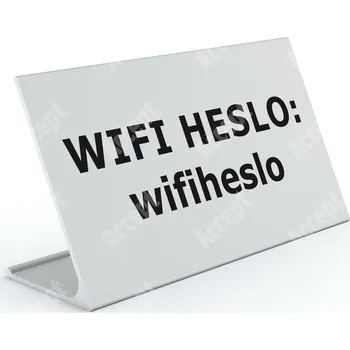 Jmenovka na stůl Informační stojánek D-62 "WIFI HESLO" - stříbrná