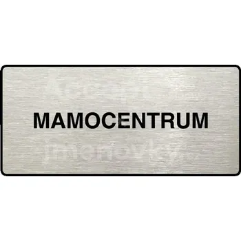 Informační tabulka Stříbrný piktogram "MAMOCENTRUM" s černým textem a rámečkem -
