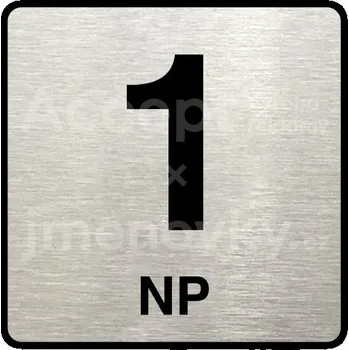Značení Stříbrný piktogram "1 NP" s černým&nbsp;textem a rámečkem&nbsp;-