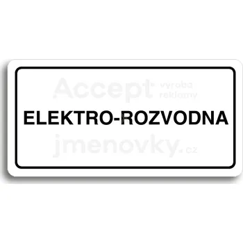 Informační tabulka Bílý piktogram "ELEKTRO-ROZVODNA" s černým textem a rámečkem&nbsp;-