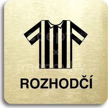 Informační tabulka Zlatý piktogram "rozhodčí II" s černým textem bez rámečku -