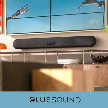 Elektronika Bluesound PULSE CINEMA Černá (Bezdrôtový Dolby Atmos soundbar 3.2.2 kanálový s výkonom 500 W / 16 meničov audiofilskej triedy vrátane 2 výškových kanálov)