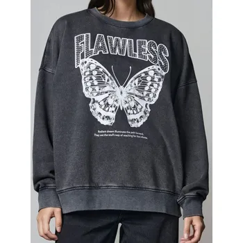 Oblečení a móda Sinsay - Mikina s kulatým výstřihem - šedá - 042FJ-90X - 042FJ-90X-L