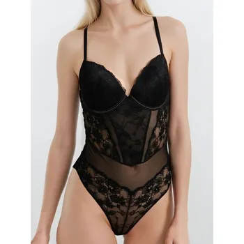 Body Sinsay - Krajkový body s nastavitelnými ramínky - černá - 019FA-99X - 019FA-99X-75A