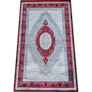 Koberec Kusový koberec ANGORA 01 šedočervený Ornamenty 1cm až 1,9cm ANGORA 20/20/150 80x150 Šedá