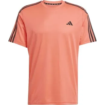 Pánské tričko Pánské sportovní triko adidas TRAINING - ESSENTIALS BASE 3 STRIPES TEE M Lososová, Černá