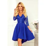 Numoco NICOLLE - Exkluzivní šaty s krajkou - modré 210-12 Barva: Modrá, Velikost: XXXL