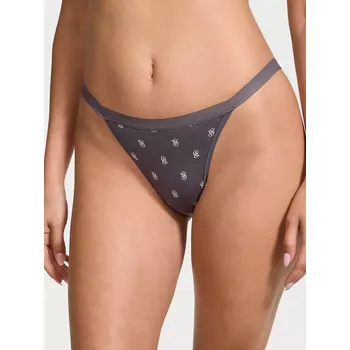 Kalhotky Victoria's Secret dámské kalhotky Bikini šedé s logem L