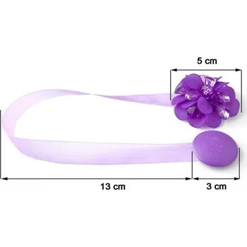 SADA 2KS DEKORAČNÍ SPONA NA ZÁVĚS 27 S MAGNETEM FIALOVÁ