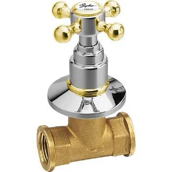 Ventil Sapho Reitano Rubinetteria Antea - Uzavírací ventil pod omítku s tělesem, teplá, chrom/zlato 3052H