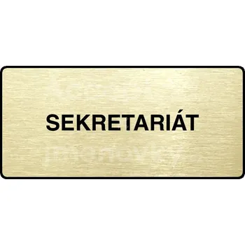 Informační tabulka Zlatý piktogram "SEKRETARIÁT" s černým textem a rámečkem -