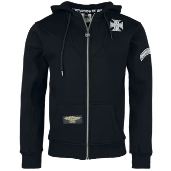 Pánská mikina Mikina s kapucí na zip z West Coast Choppers - WCC OG Classic Panel Zip Hoodie - Muži - černá