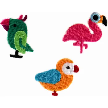 Textilní nažehlovací páska Pro Háčkování Nažehlovací aplikace sada 3 ks - ptáci