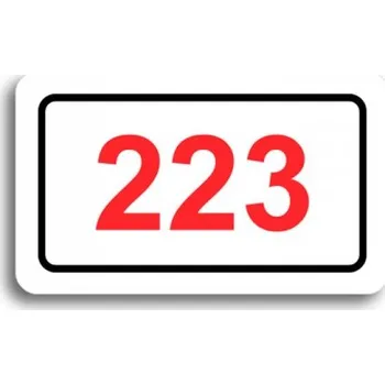 Informační tabulka Číslo na dveře - typ 02 (50 x 30 mm) - bílá tabulka - barevný tisk