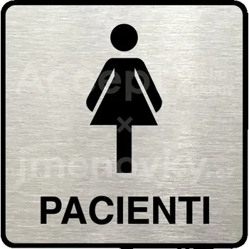 Informační tabulka Stříbrný piktogram "pacienti III" s černým&nbsp;textem a rámečkem&nbsp;-