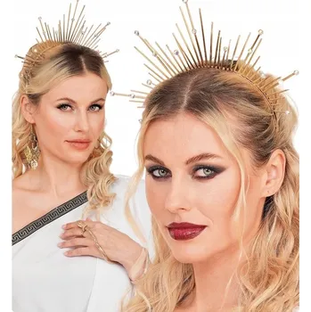 Čelenka ZLATÁ ČELENKA DO VLASŮ S KŘIŠŤÁLKY DOPLNĚK NA VÁNOČNÍ BESÍDKU