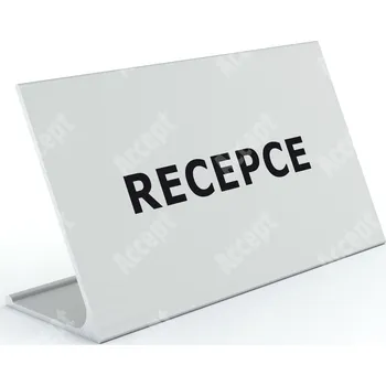 Jmenovka na stůl Informační stojánek D-62 "RECEPCE" - stříbrná
