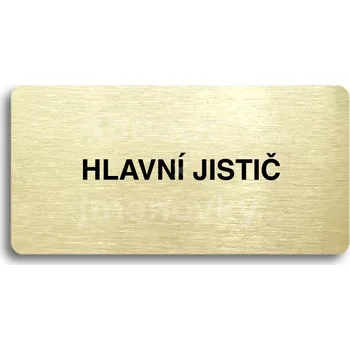 Informační tabulka Zlatý piktogram "HLAVNÍ JISTIČ" s černým&nbsp;textem bez rámečku&nbsp;-