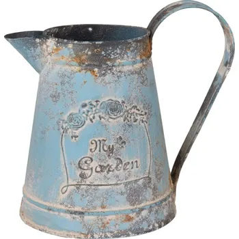 Modrá kovová dekorační konev s patinou My Garden – 2000 ml