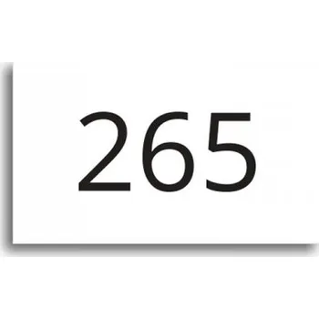 Informační tabulka Číslo na dveře - typ 09 (50 x 30 mm) - bílá tabulka - černý tisk